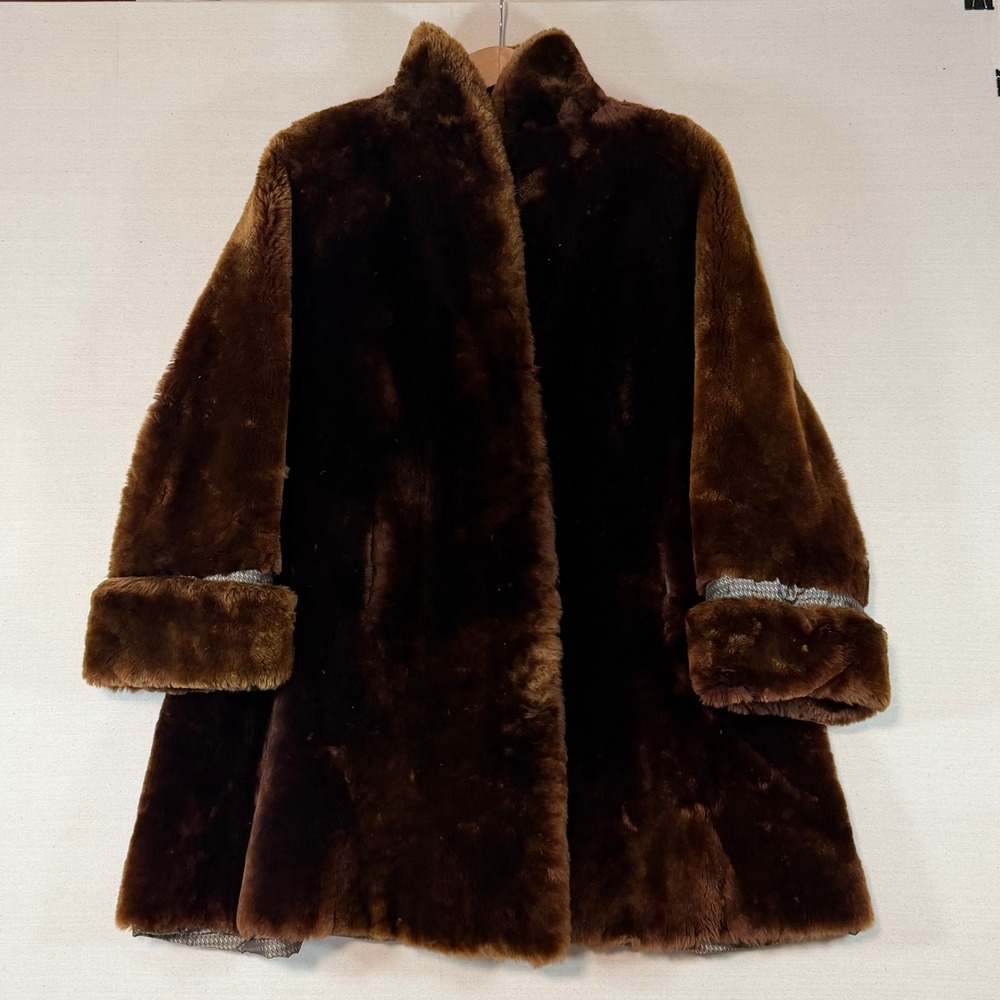 Vintage Landes Furs San Rafael Brown Fur Coat Mid-Length Cuffed Sleeve L Mink?